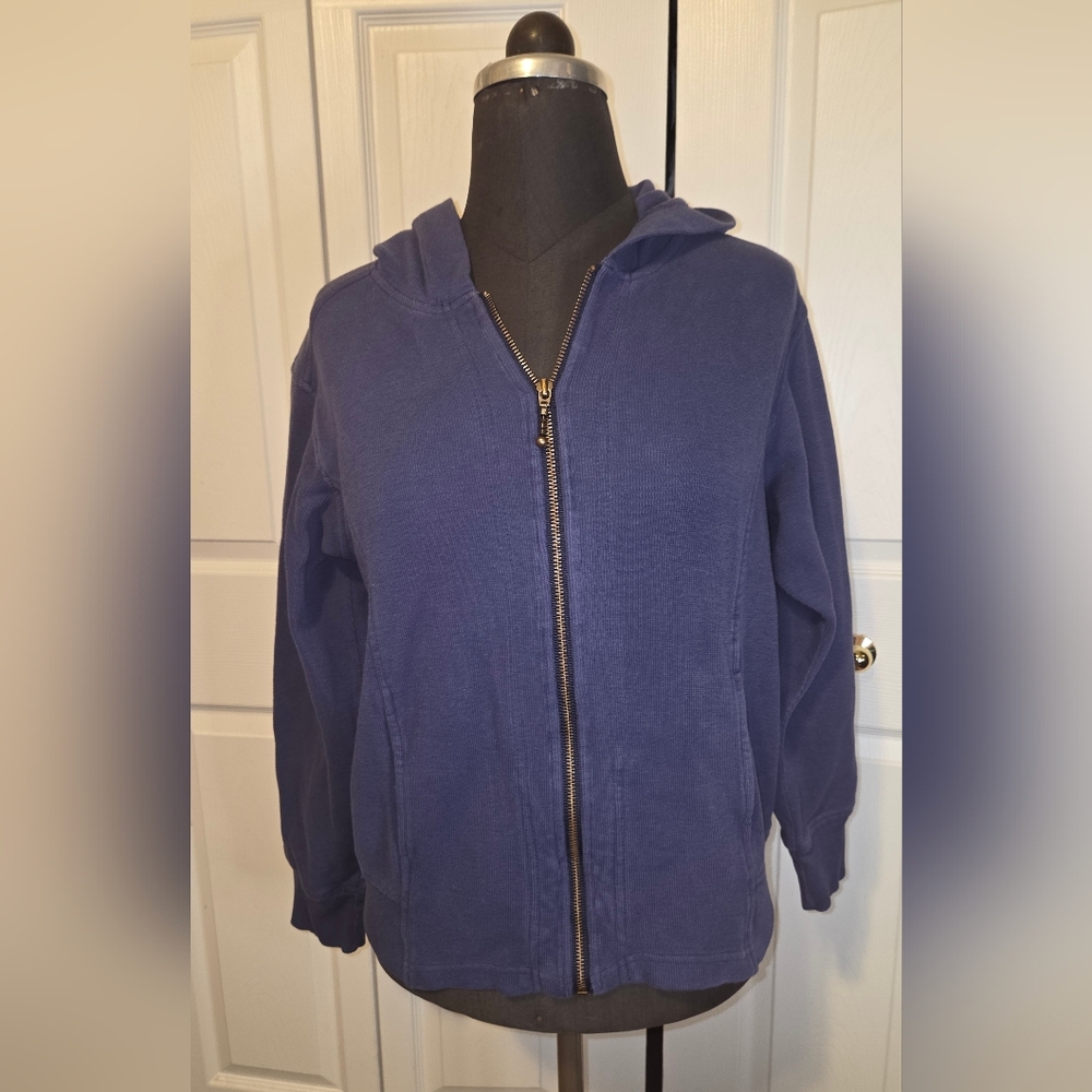 Columbia Indigo Full-Zip Hoodie with Logo Patch